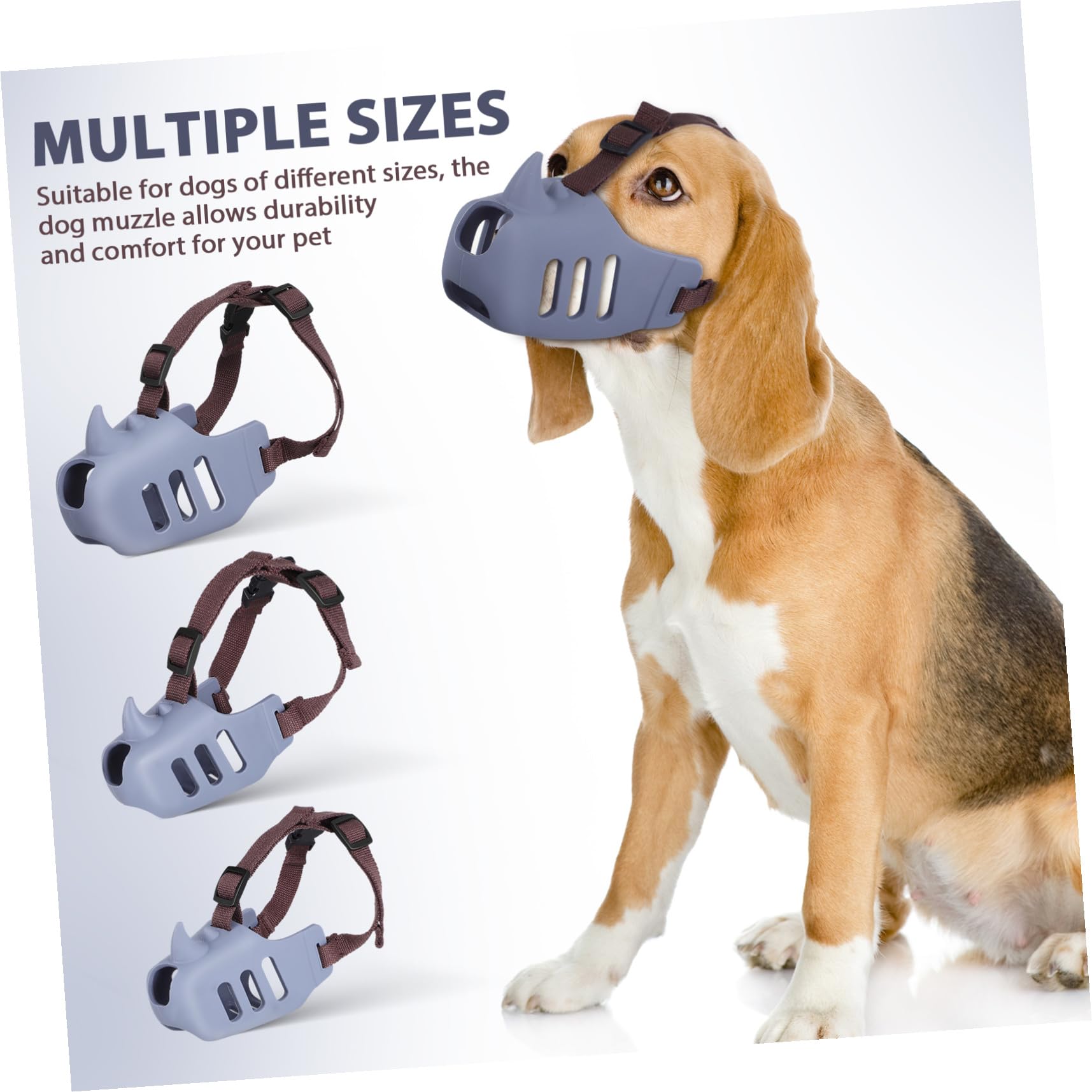 Museruola per Cani Regolabile Anti Morso 3 Pezzi in Silicone | Cani, Confezione Tripla, Riduce L’abbaio, Vestibilità Confortevole, per Toelettatura e Uso Prolungato