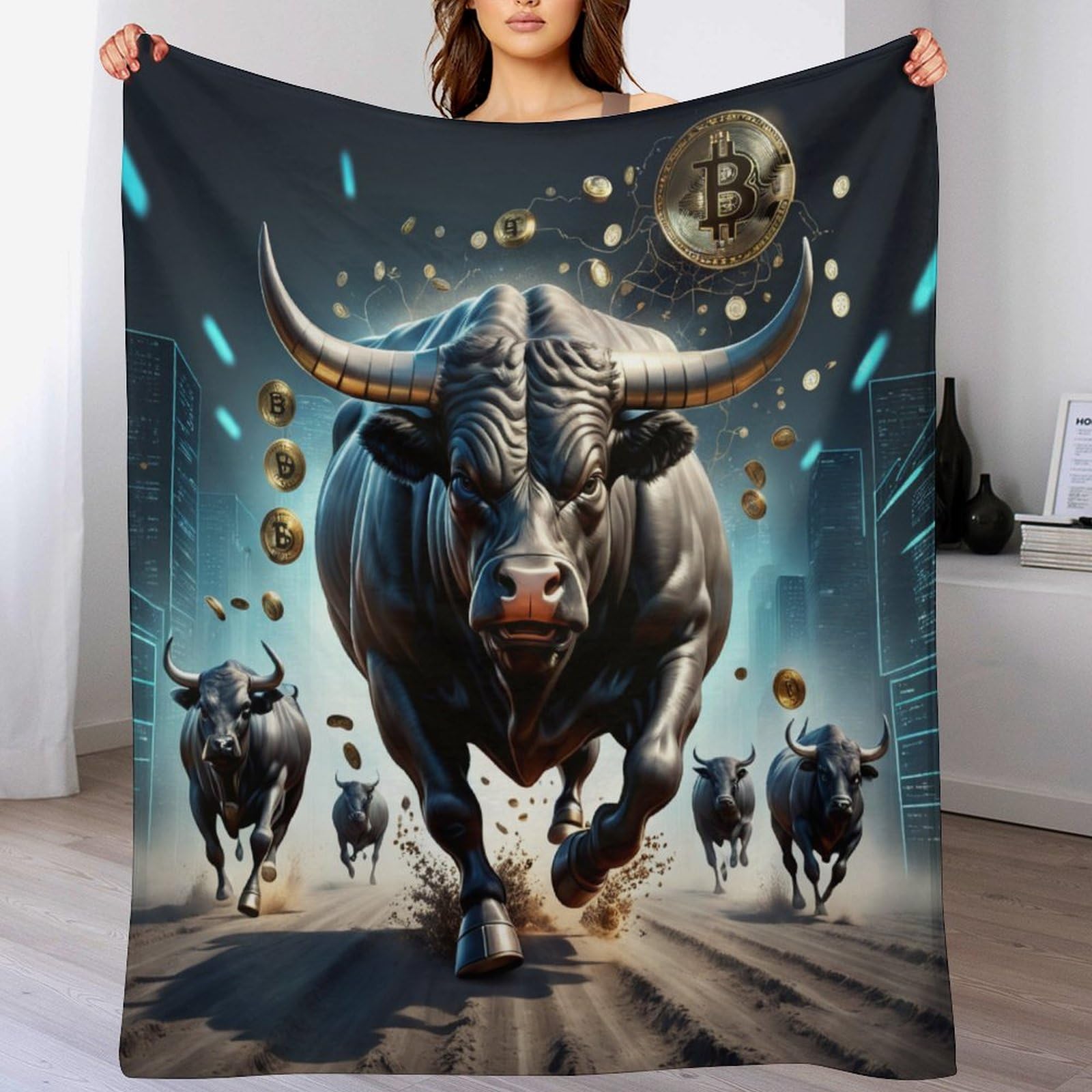 Couverture en flanelle motif vache 3D de qualité supérieure