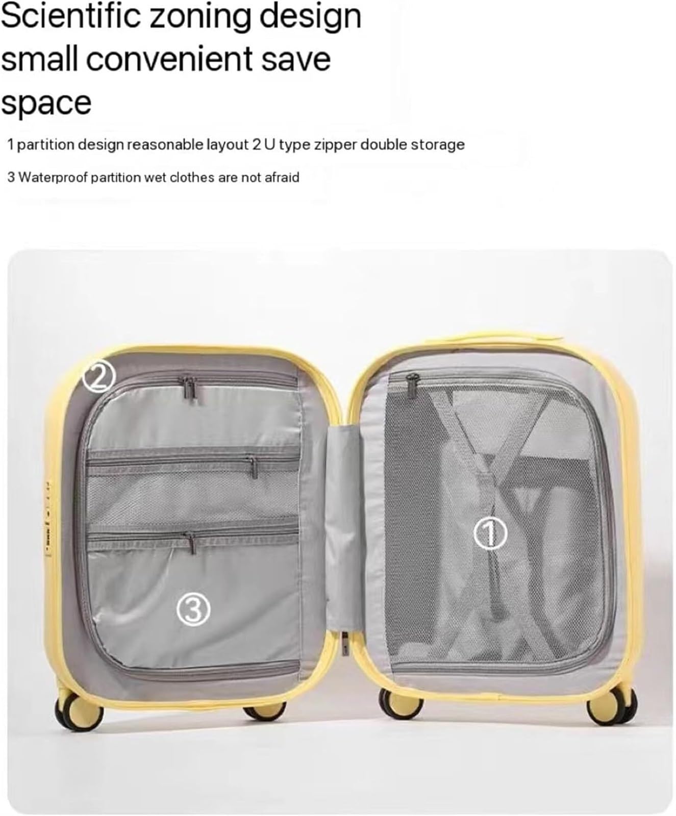 Valigia I Valigia Bagaglio Set Di Valigie Rigide Con Valigia Trolley Con Foro Di Ricarica USB Con Blocco Codice TSA Trolley Bagaglio (Color : White, Size : 24IN)