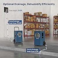 Vista 5 de ARGENDON Deshumidificadores comerciales de 145 pintas para sótanos con bomba, descongelación automática, deshumidificador industrial con manguera