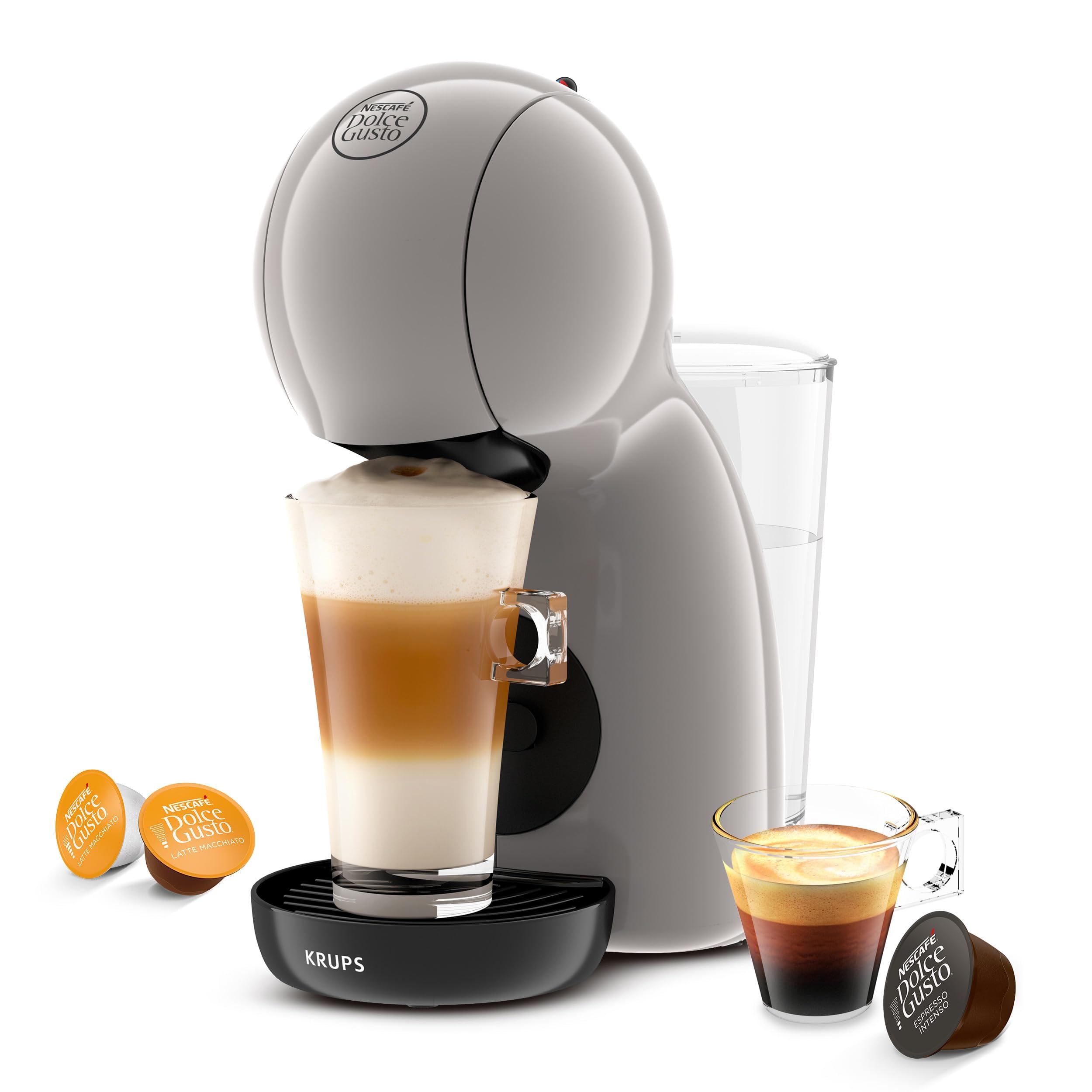 Krups Piccolo XS, Máquina de cápsulas multibebida,ultracompacta, espresso de alta presión, compatible con cápsulas NESCAFÉ® Dolce Gusto®, Taupe