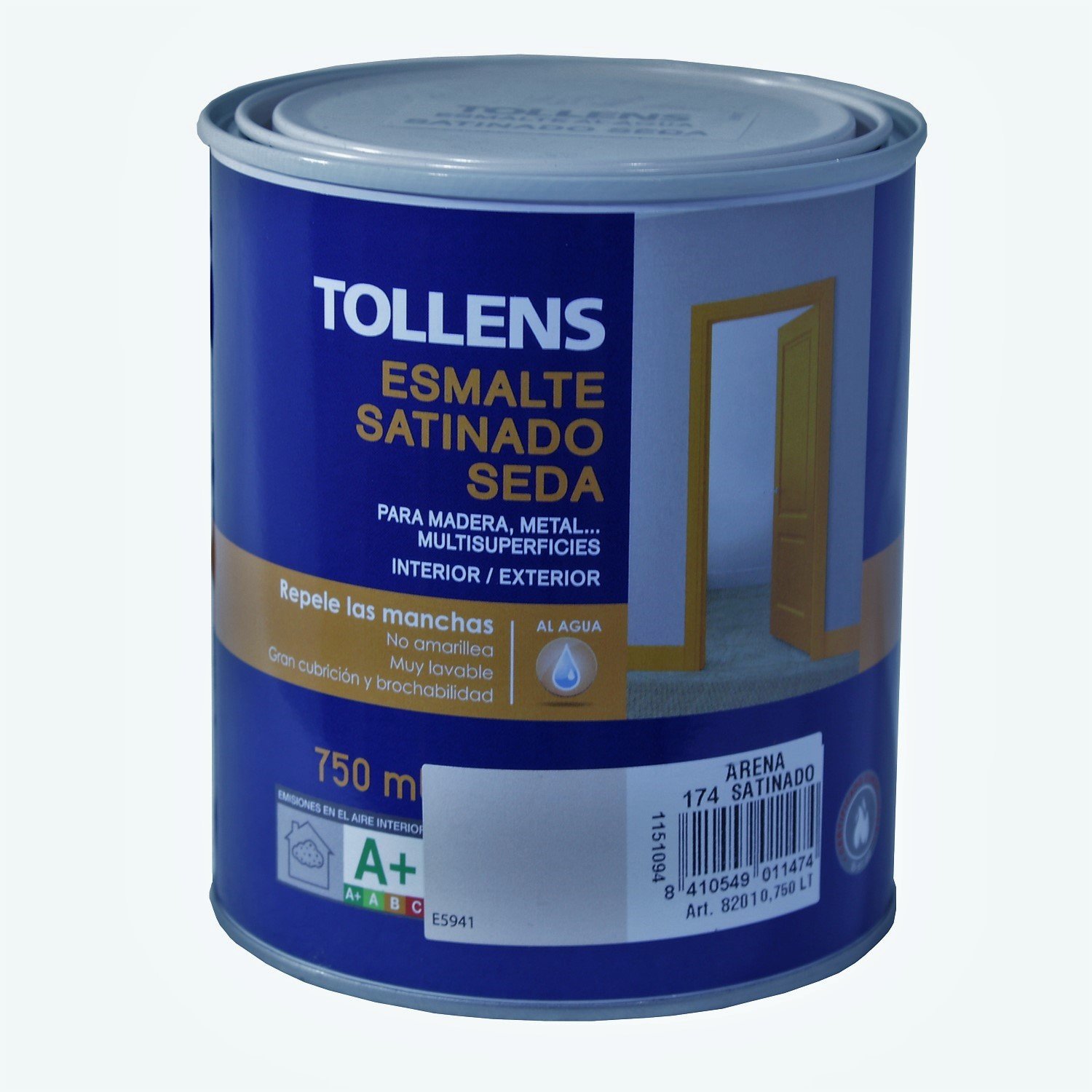 Tollens 8201 Esmalte al Agua Satinado, Arena, 750 ml