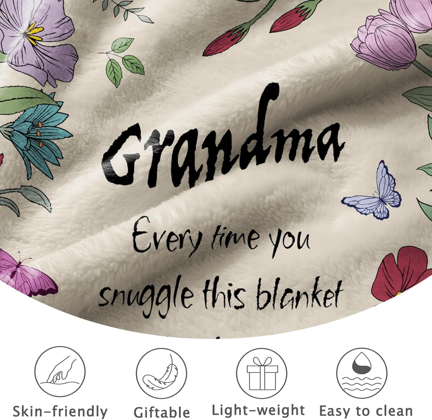 Mothers Day Blankets for Grandma,Grandma Gifts,Gifts for Grandma,Grandma Gifts from Granddaughter,Grandma’s Birthday Gift from Grandchildren,Grandma Gift for Mothers Day Blanket 50" x 60"