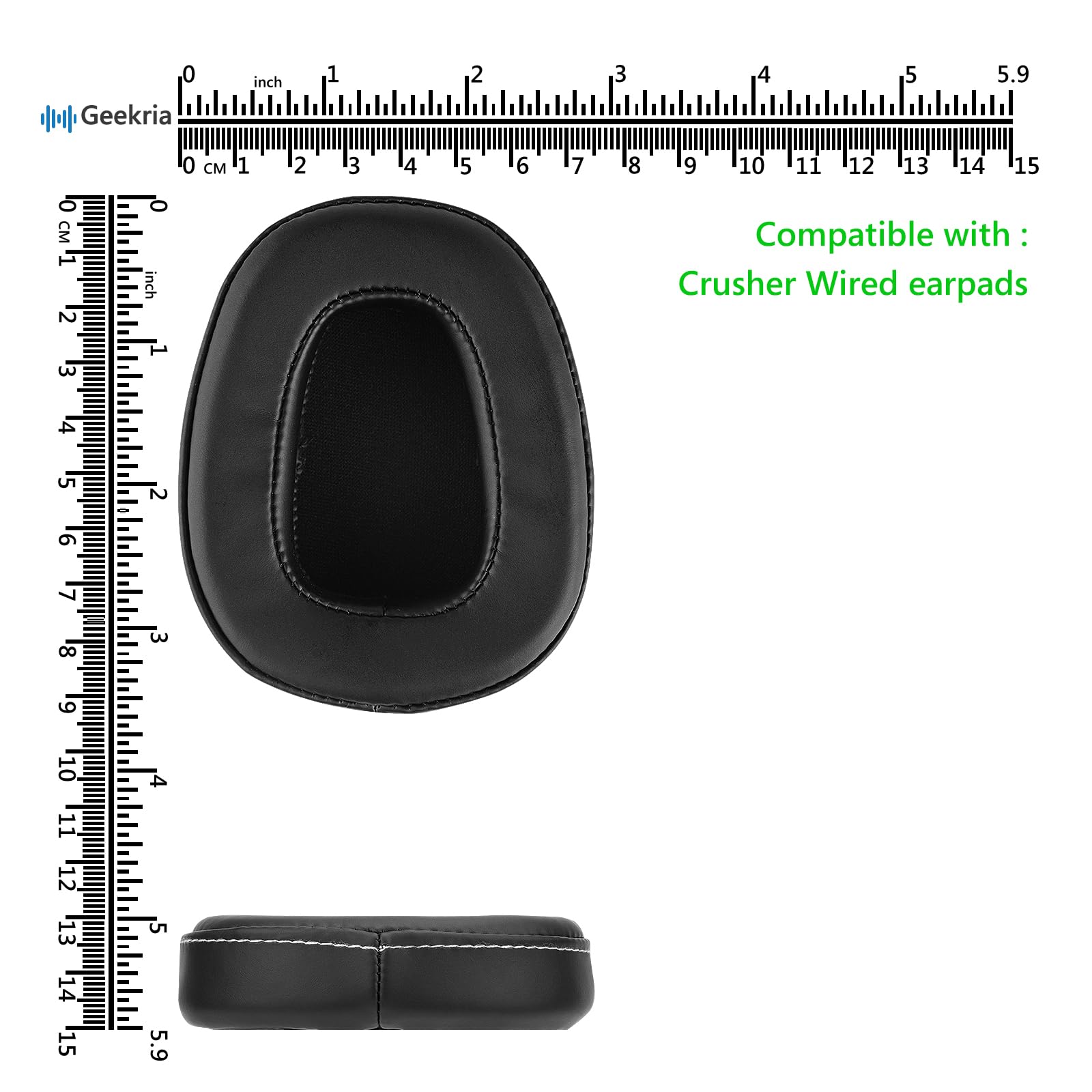 Geekria Netzstoff-Ohrpolster Für Skullcandy Crusher ANC 2 – Graue Ersatzpolster Mit Memory-Schaum