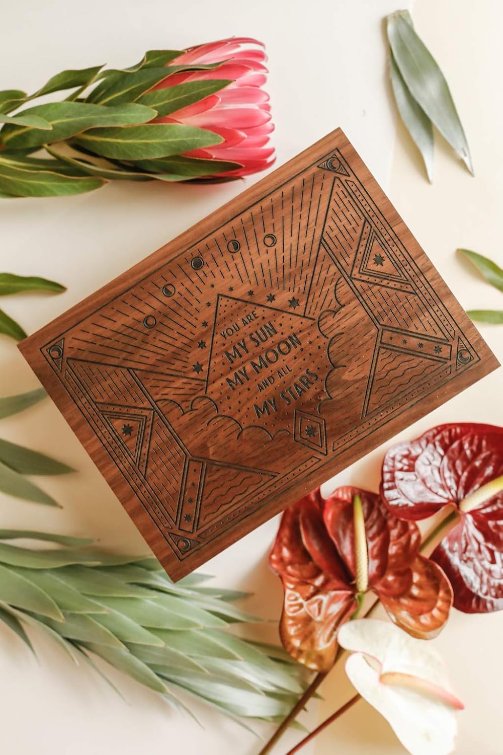 Sun Moon Stars E.E. Cummings Keepsake Box [Personalized Custom Gifts, Anniversary, Wedding, Baby, Memory]