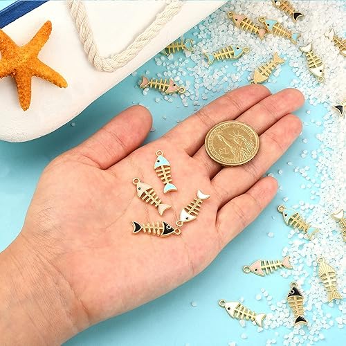 Miniatura 10 de LiQunSweet 25 piezas de 5 colores de esmalte de flores encantos tulipanes para bricolaje aretes, pulsera, llavero, collar, fabricación de joyas