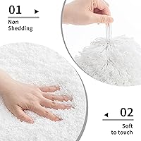 Vista 3 de Alfombra de inodoro blanca 22x24, antideslizante, esponjosa, alfombra de piso para baño en forma de U, lavable, alfombra de contorno para inodoro