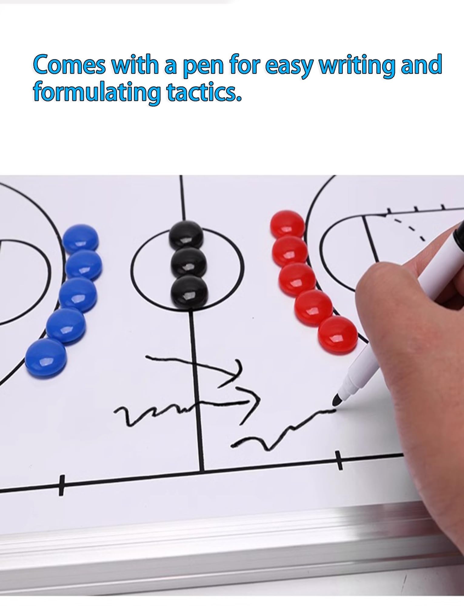 Generisch Basketball-Coaching-Klemmbrett, magnetische Coaches Boards, trocken abwischbare Marker-Klemmbrett mit Aufhänger, Magneten und trocken abwischbarem Stift-Radiergummi
