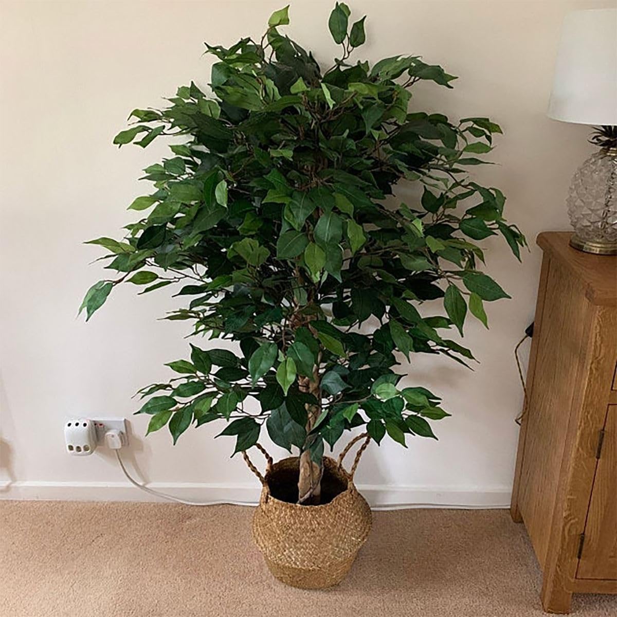 Leaf Design UK Pot de Fleurs Artificiel en Plastique Noir 90 cm