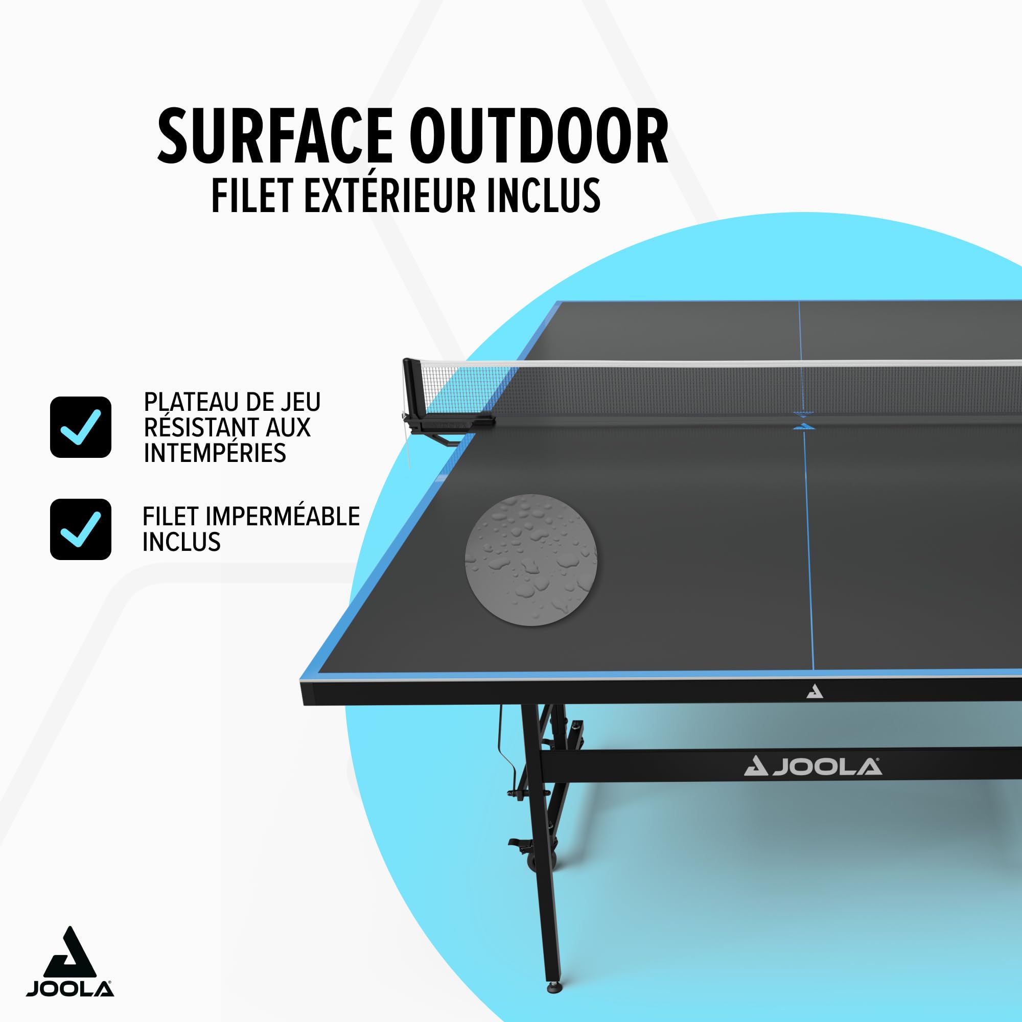 JOOLA Table de ping-Pong Professionnelle en Aluminium 6 mm - Surface Composite résistante aux intempéries - Montage Rapide