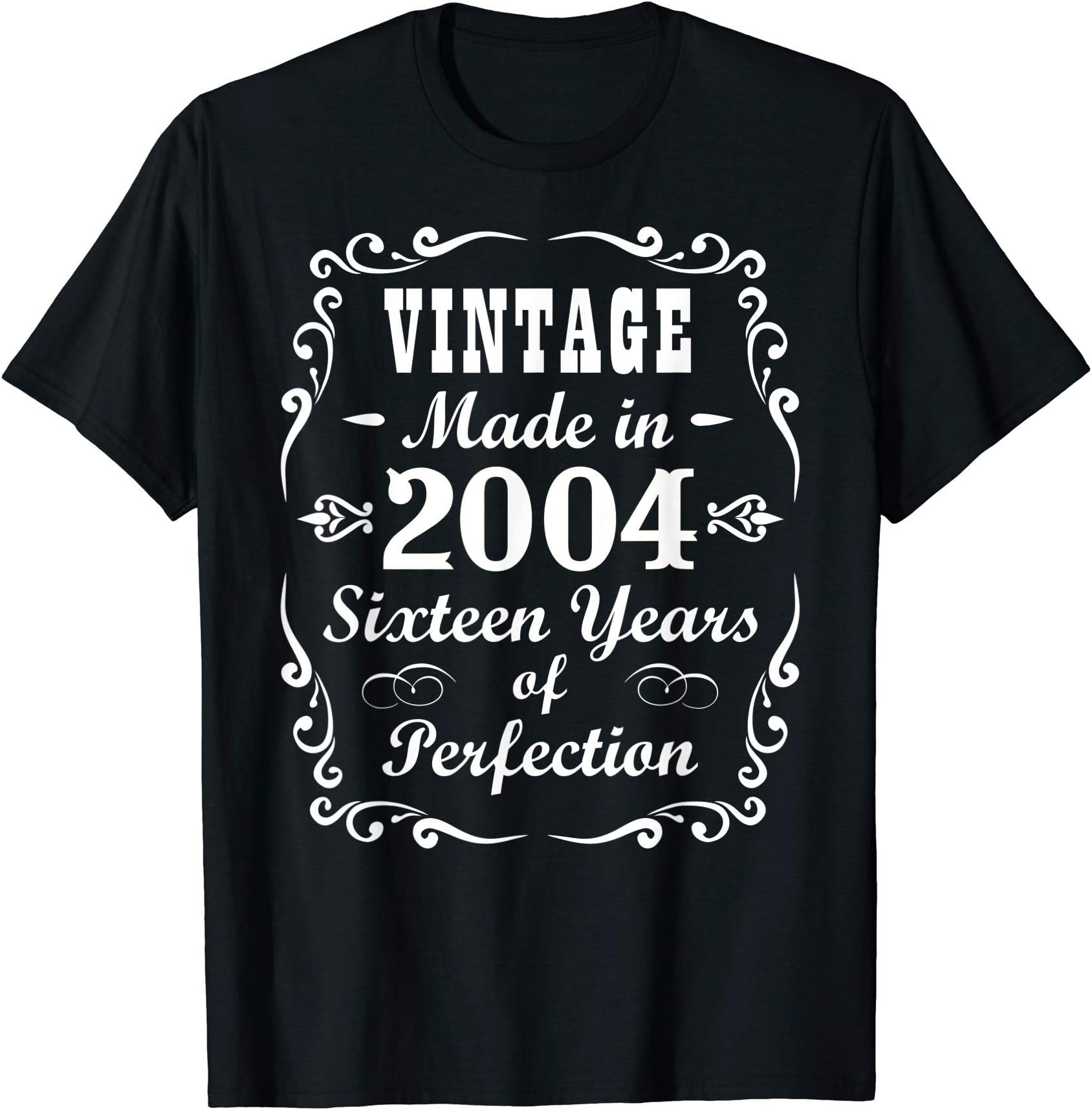 16th Birthday Gift Vintage 2004 Tee Sixteen Years Perfection T-Shirt