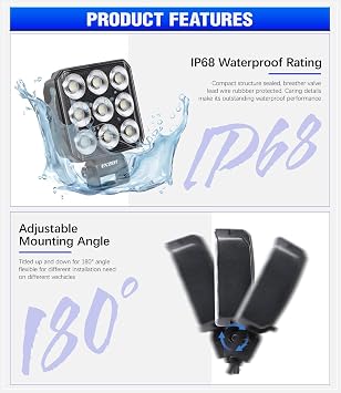 Exzeit 4 Inch Led Work Lights for Tractors Trucks Excavator Equipments