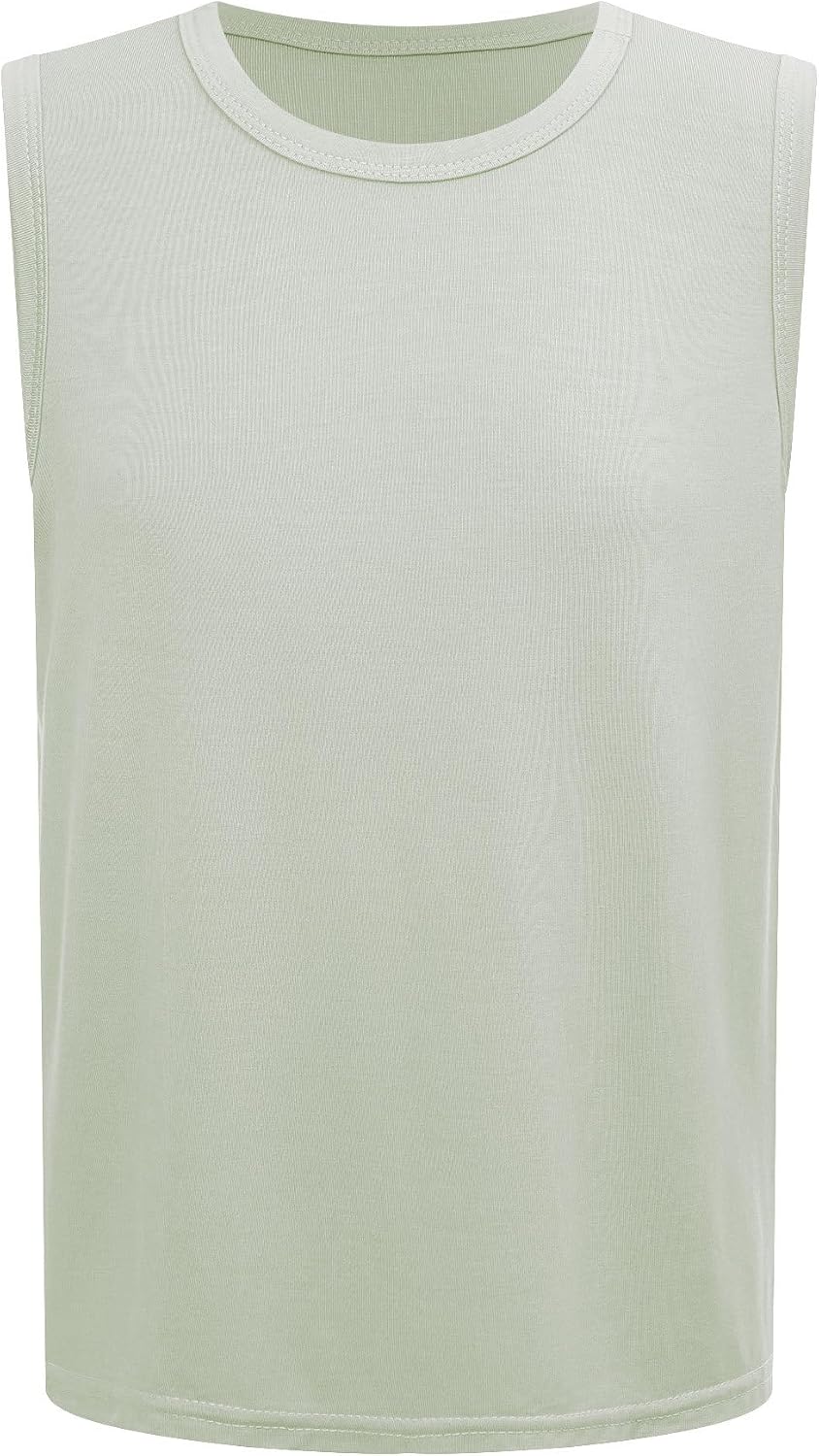 Kids Boys Girls Solid Sleeveless Performance Tank Crop Top Casual Undershirts Vest Basic T-Shirts Underwear