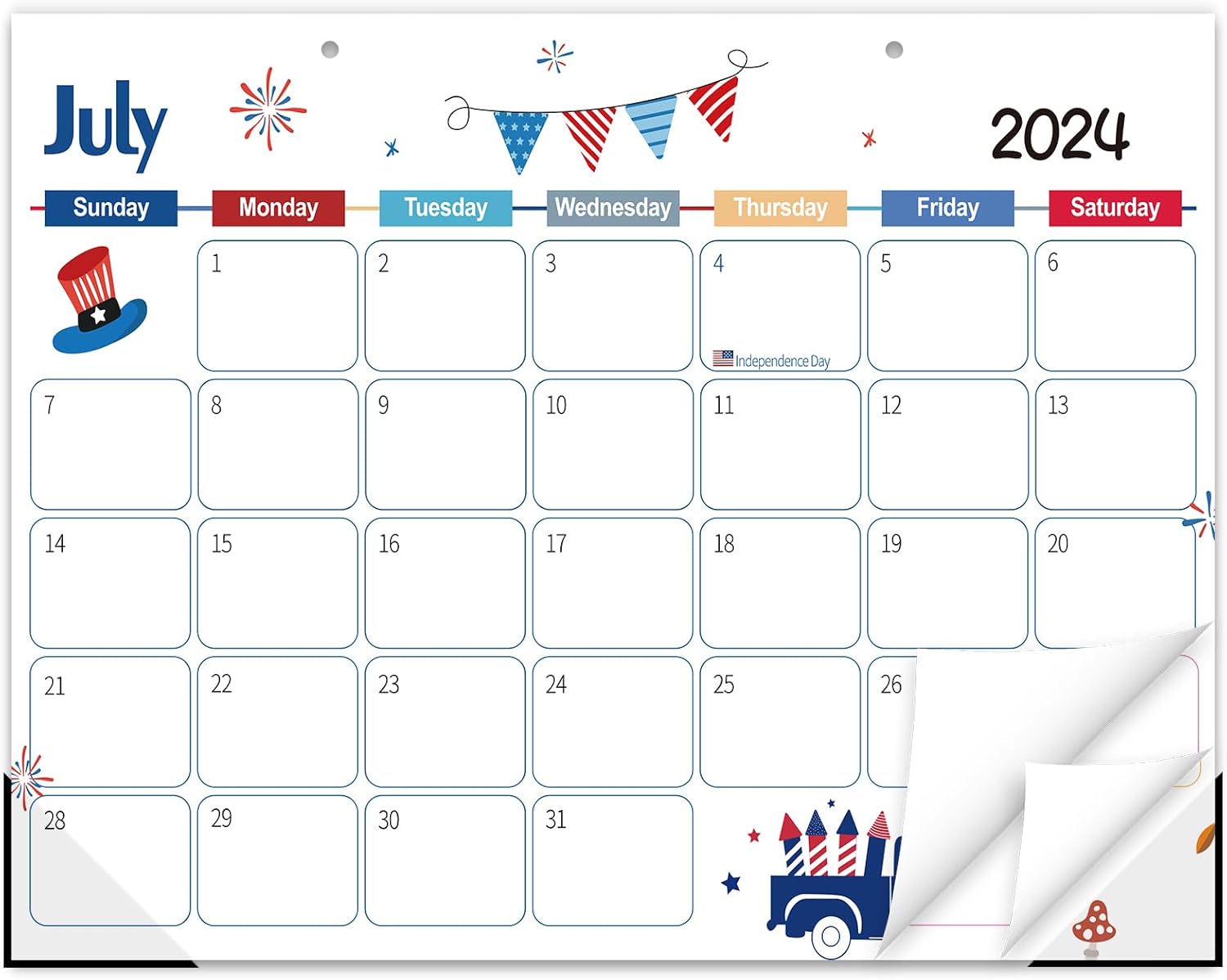 Desk Calendar 2024-11" x 14" Monthly Calendar from Jan. 2024 to Dec. 2024 with Tear Off Design Corner Protectors and Ruled Blocks for School Home Office