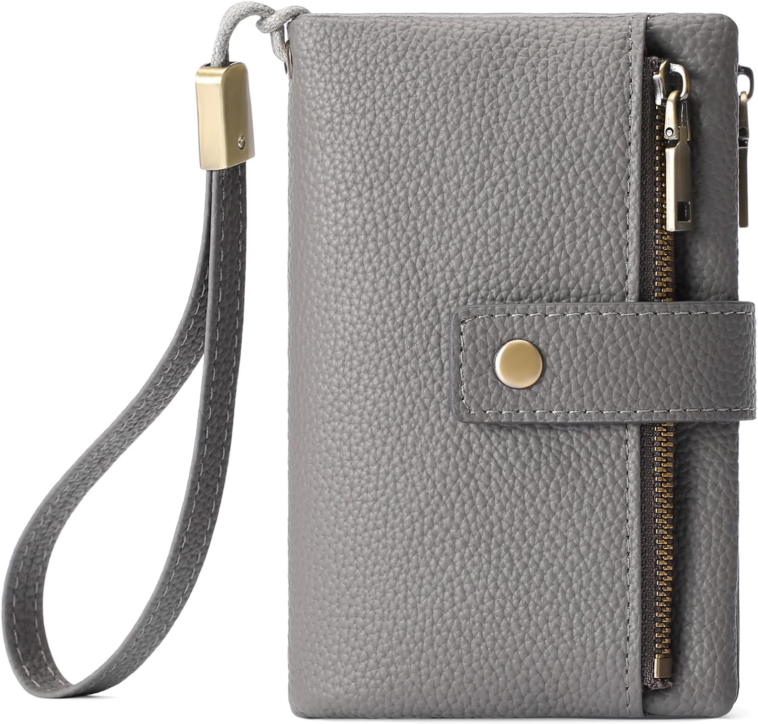 Small Wallet for Women Leather RFID Blocking Wristlet Wallet Credit Card Holder with Double Zipper Coin Purse Ladies Bifold Purse