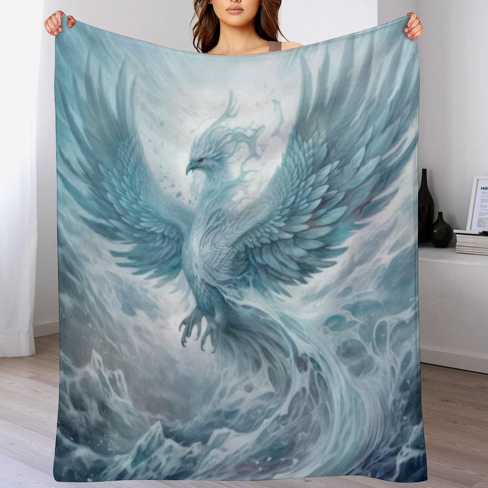 Couverture phénix anti-froid en flannel douce lavable en machine pour lit et canapé