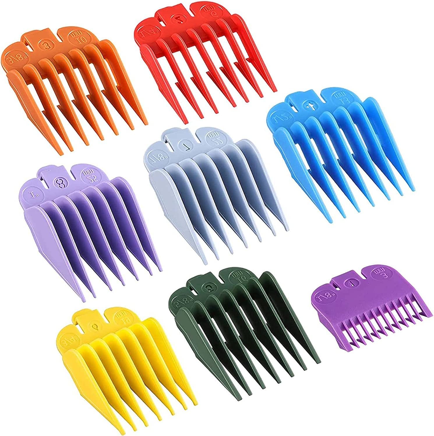 HEAVY DRIVER Men 8Pcs Professional Hair Salon Hair Clipper Guards Cutting Guides Fits For Most