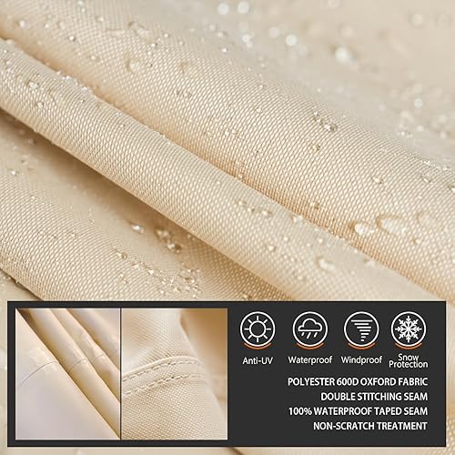 Vista 23 de Juego de funda impermeable para muebles de patio, fundas resistentes para muebles de exterior, juego de fundas resistentes al agua, juego de sofá