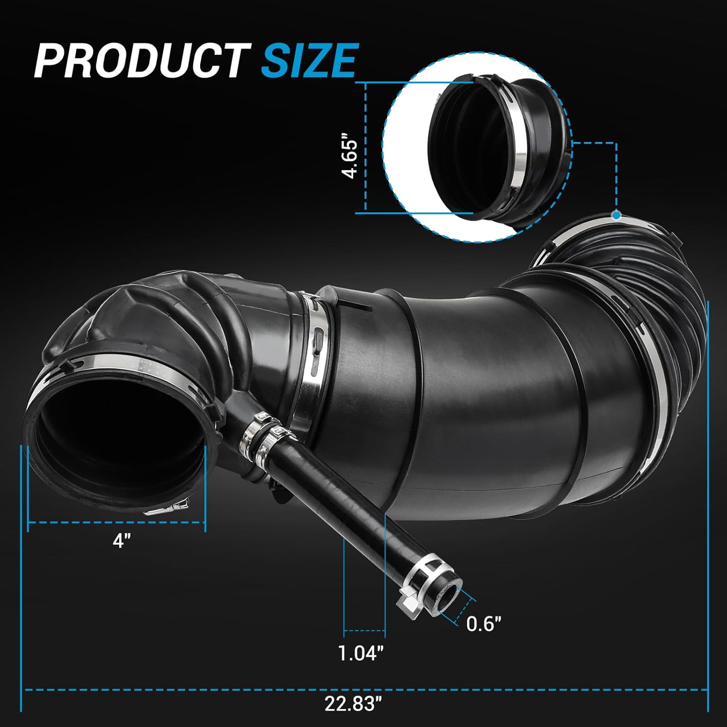 696-207 Engine Air Intake Hose Air Duct Assembly Compatible with Dodge Ram 2007-2018 2500 3500 4500 5500 6.7L Cummins Air Intake Resonator Lower Hose Tube Duct 53032944AL 53032944AC