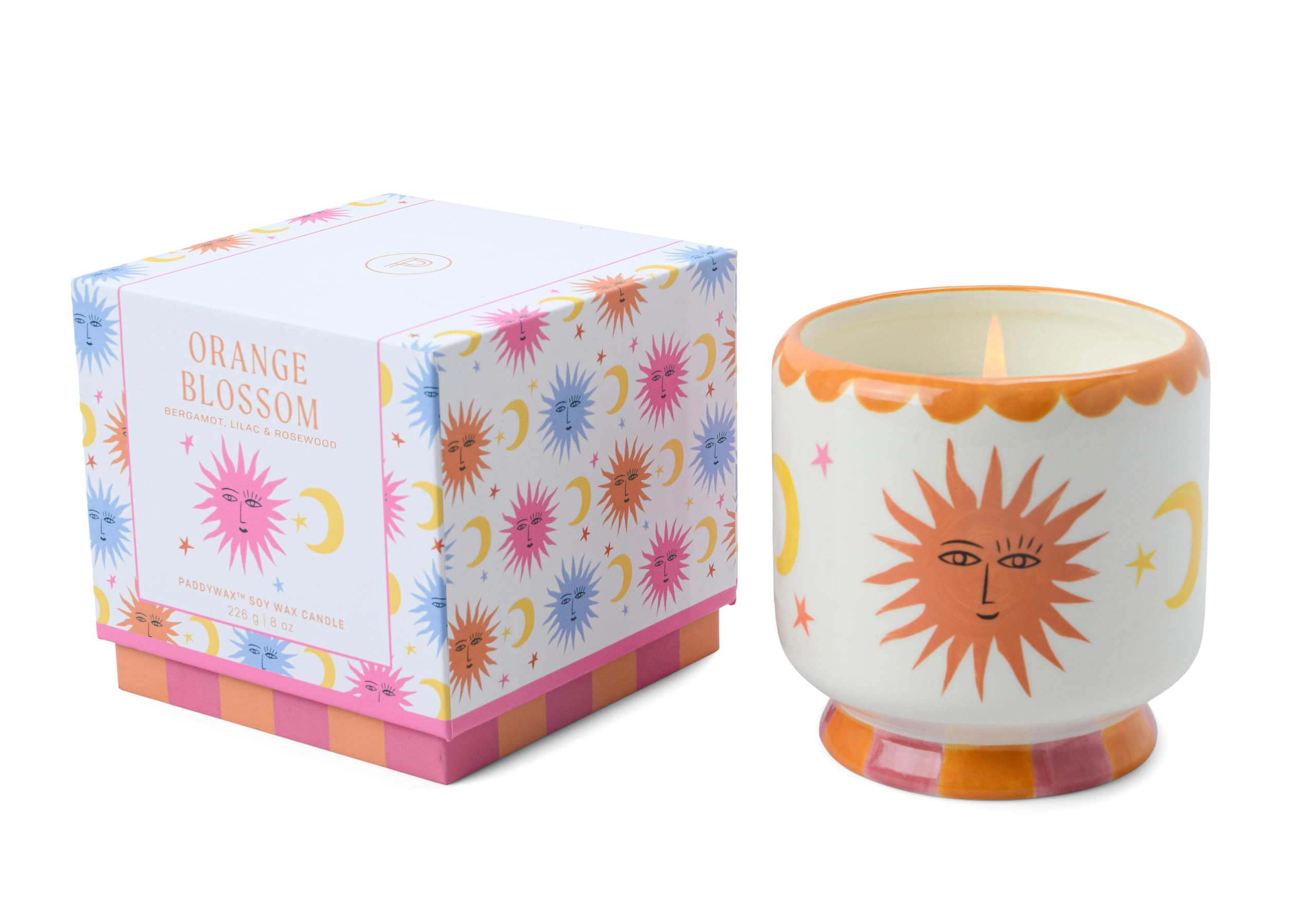 Designworks Inc Orange Sun Ceramic Candle Blossom