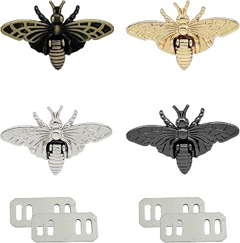 4 Sets 3D Bee Shape Bag Flip Buckles Alloy Purse Latch, Lock Purse Clasp Turn Lock,Lock Clutch Closure for DIY Leathercraft Shoulder Bag Briefcase Handbag Wallet Making