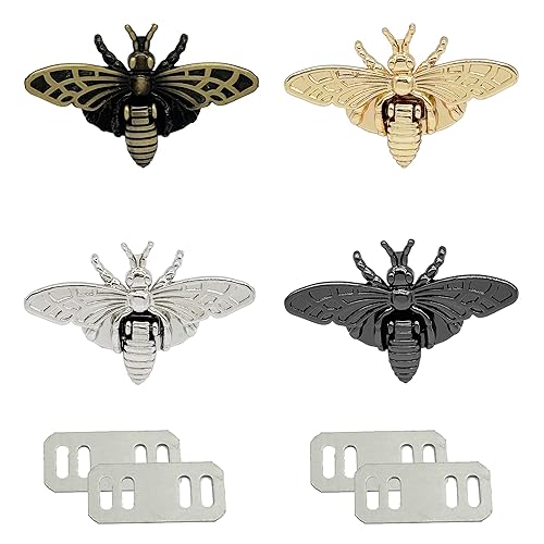 MIAO JIN 4 Sets 3D Bee Shape Bag Flip Buckles