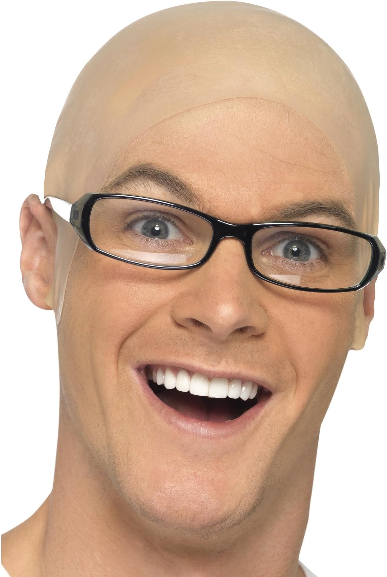 Smiffys Bald, Skin Head, Flesh , Circus Fancy Dress, Adult Dress Up Jokes & Novelties