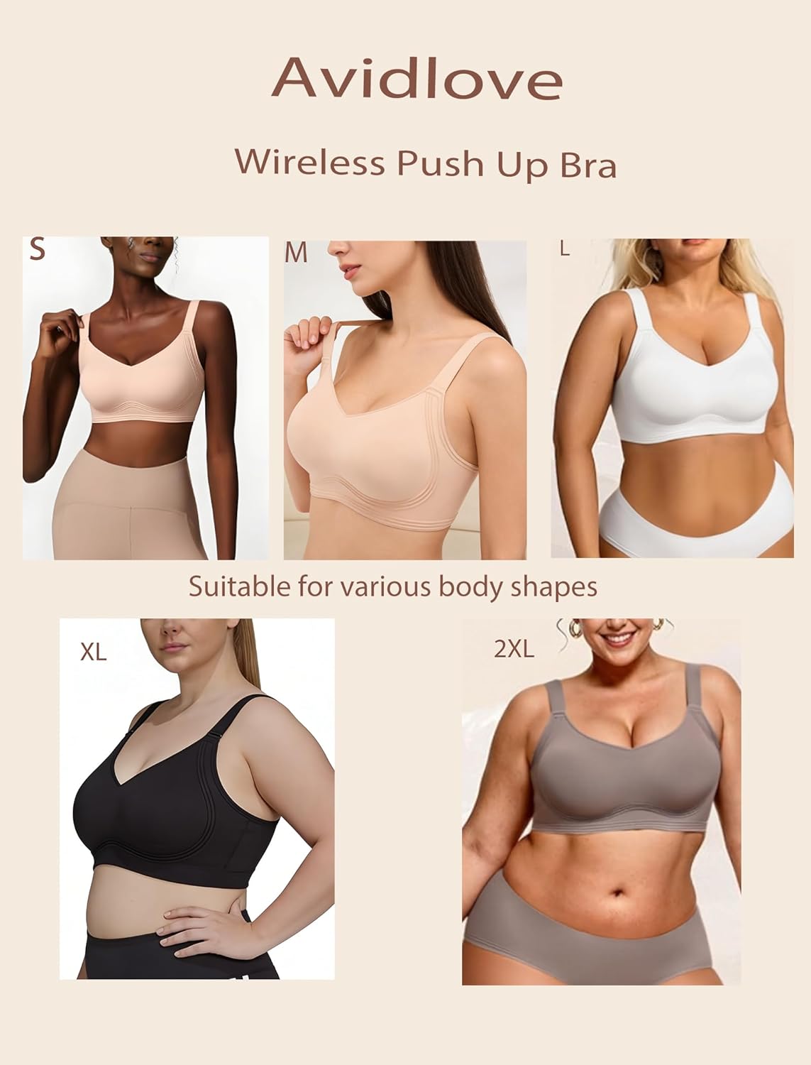 Avidlove Jelly Bras for Women No Underwire Wireless Push Up Bra Comfortable Full Coverage Seamless Womens Bralettes - Image 5