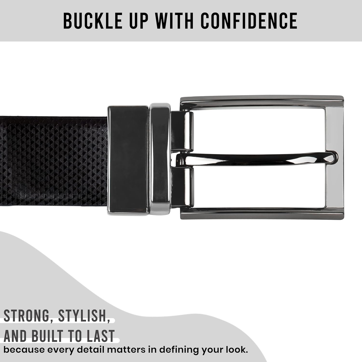 SaiTech IT Men’s Reversible 1 3/8"(35mm) Belt Buckle Casual For Belt for Formal & Casual Belts (Nickle Black) - Image 4