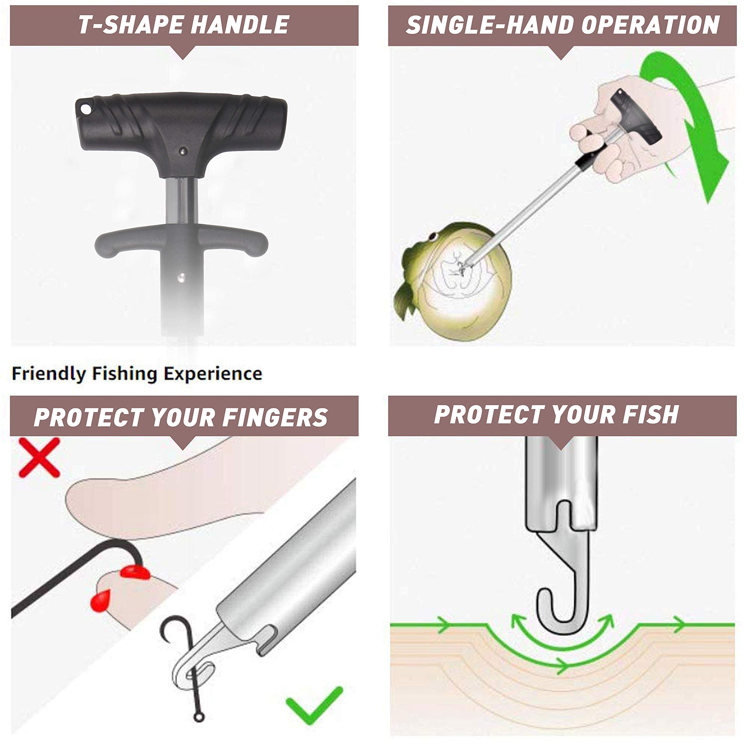 OROOTL Fishing Hook Remover Tool, Portable Easy Squeeze Out Fishing Hook Separator Extractor Aluminum Fish Dehooker Removal Puller for Saltwater Freshwater Fishing : Sports & Outdoors