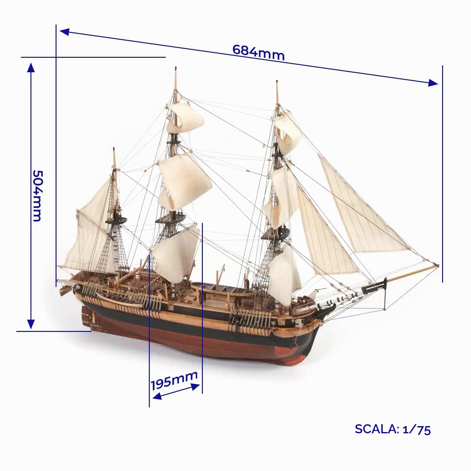 Occre Ref. 12009 - HMS EREBUS - 1:75 - Kit di montaggio in legno e metallo - Assemblaggio richiesto