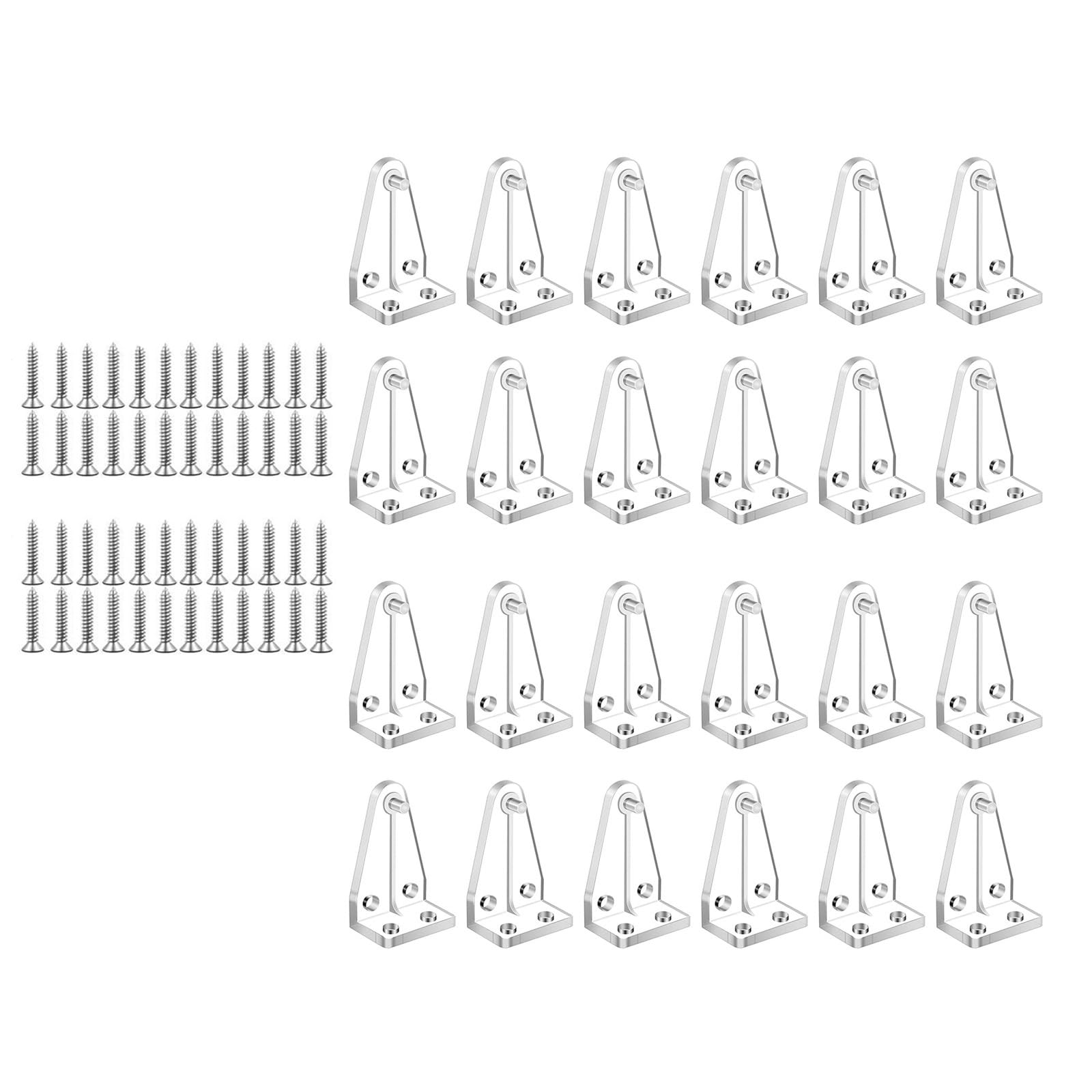12/24Pcs Clear Blind Brackets Blind Hold Down Brackets Door Blinds Bottom Rails Holders Clips Replacement with Screws