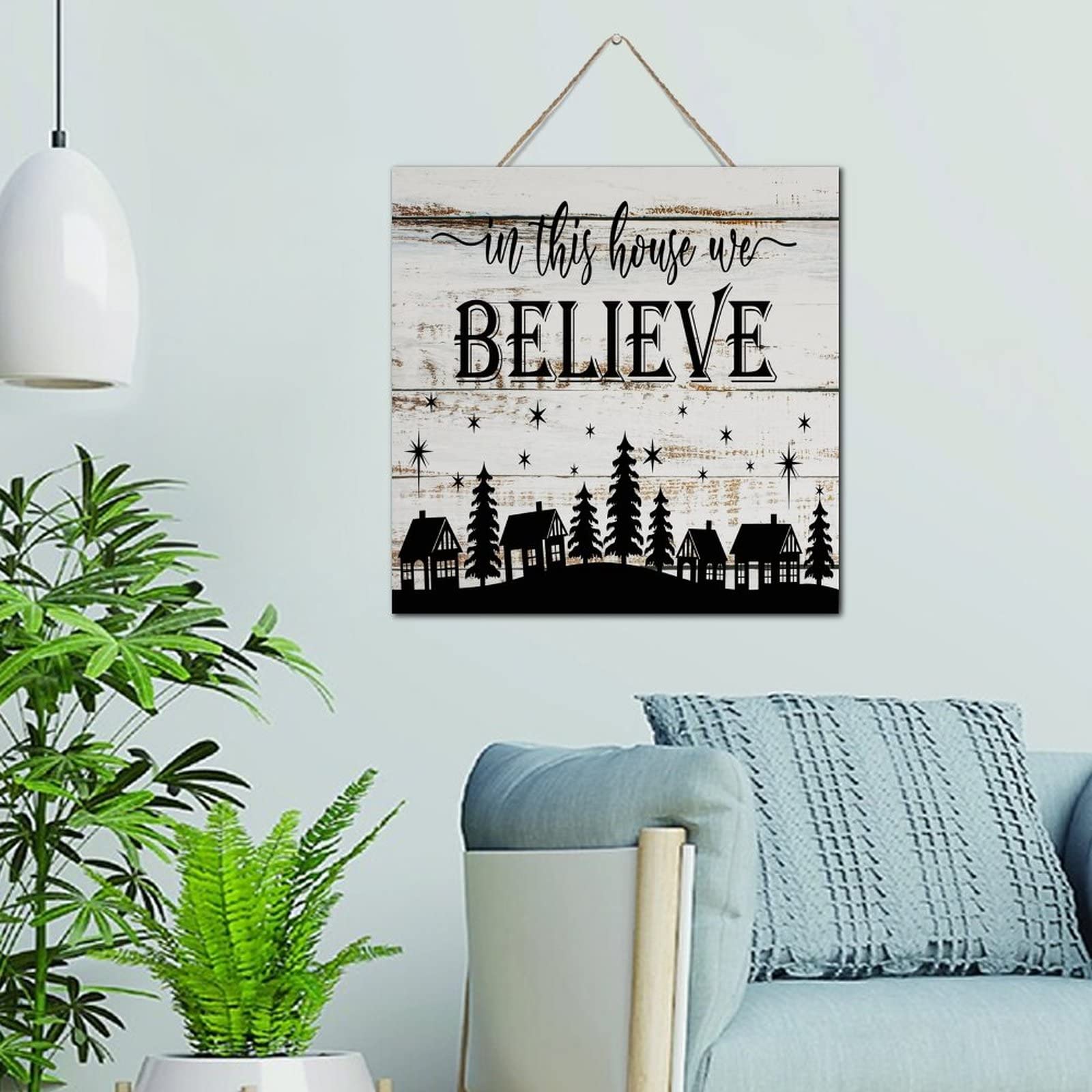 Detalle navideño de madera rústica de 12 pulgadas para regalar y decorar el hogar