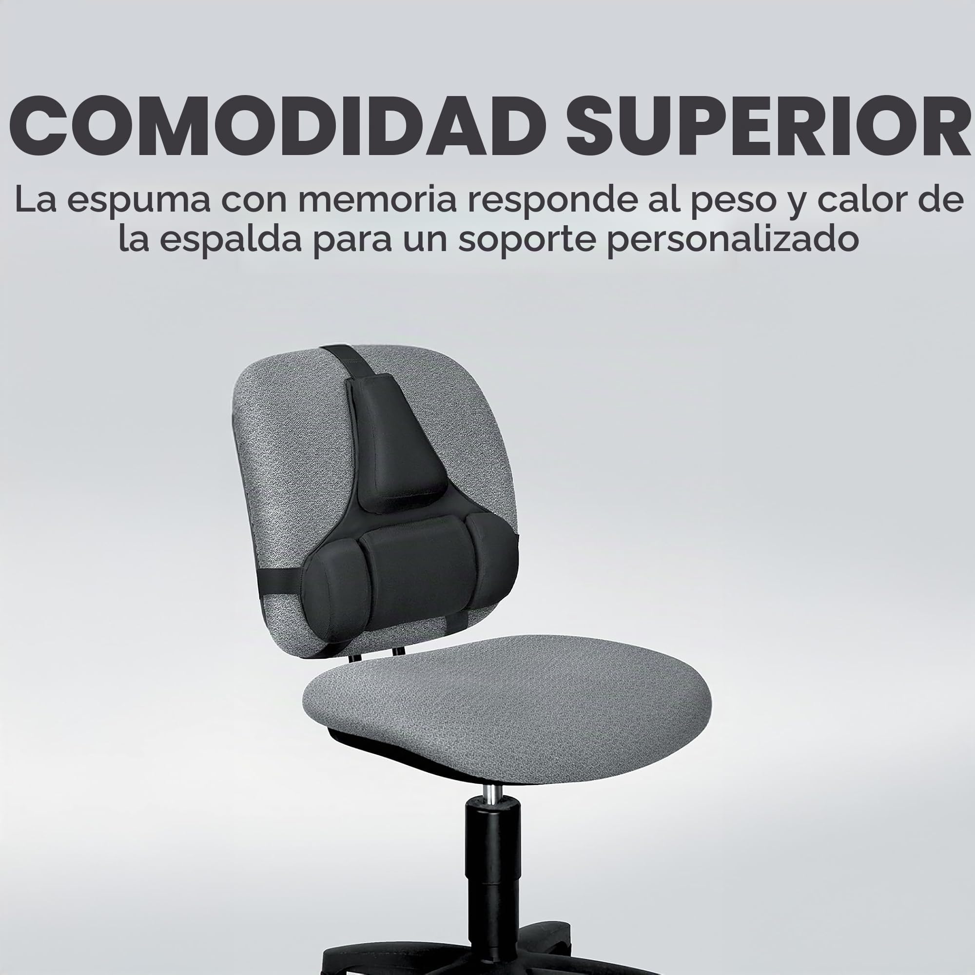 Fellowes Professional Series - Cojín Lumbar ergonómico para Silla de Oficina, con Memory Foam, Color Negro