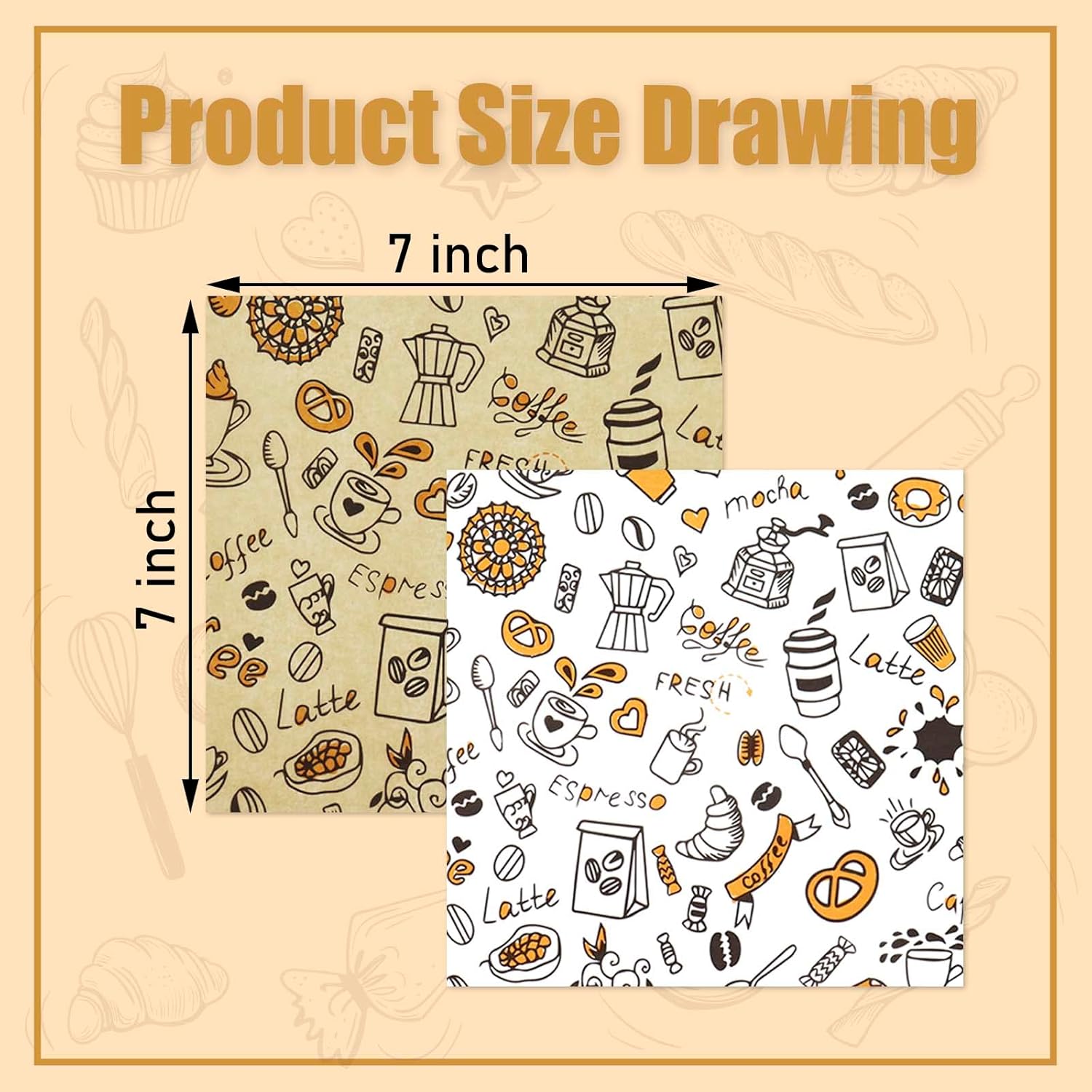 400 Pcs Premium Deli Paper Sheets, 7"x7" Water & Grease Resistant, Greaseproof Liners for Food Boats, Baskets, BBQ, Picnic, Tray Liner