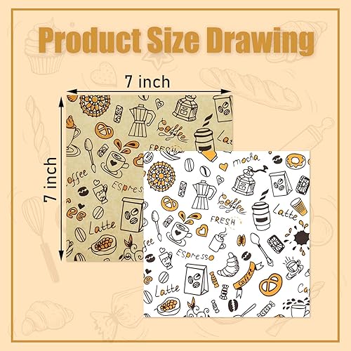 Miniatura 2 de 400 hojas de papel prémium para delicatessen, 7 x 7 pulgadas, resistentes al agua y a la grasa, forros a prueba de grasa para botes de comida,