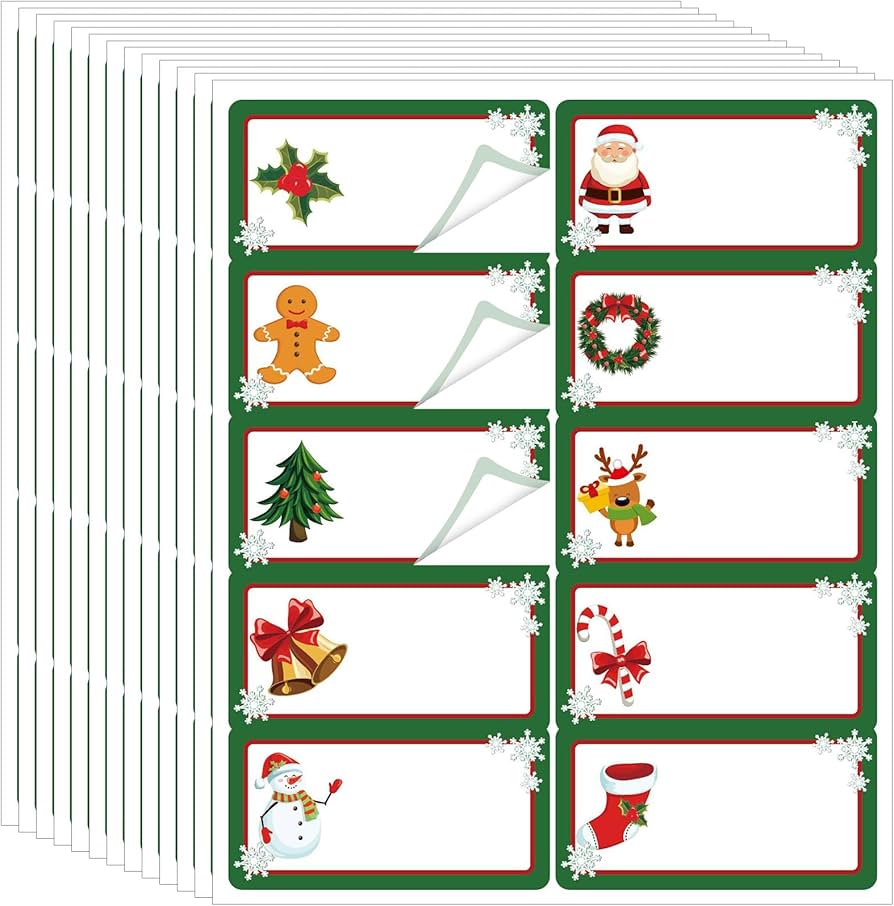 Amazon.com : Qeeenar 250 Pcs Christmas Address Labels 2 x 4 Inch Foil Snowflake Printable Gift Tags Compatible with Laser and Inkjet Printer Mailing Label 10 Per Sheet for Package Office (Assorted,Colored) : Office Products