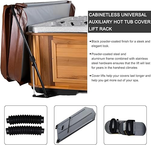 Miniatura 4 de Elevadores de cubierta de spa - Elevador hidráulico de cubierta de bañera de hidromasaje, asistencia universal sin gabinete, elevación de cubierta