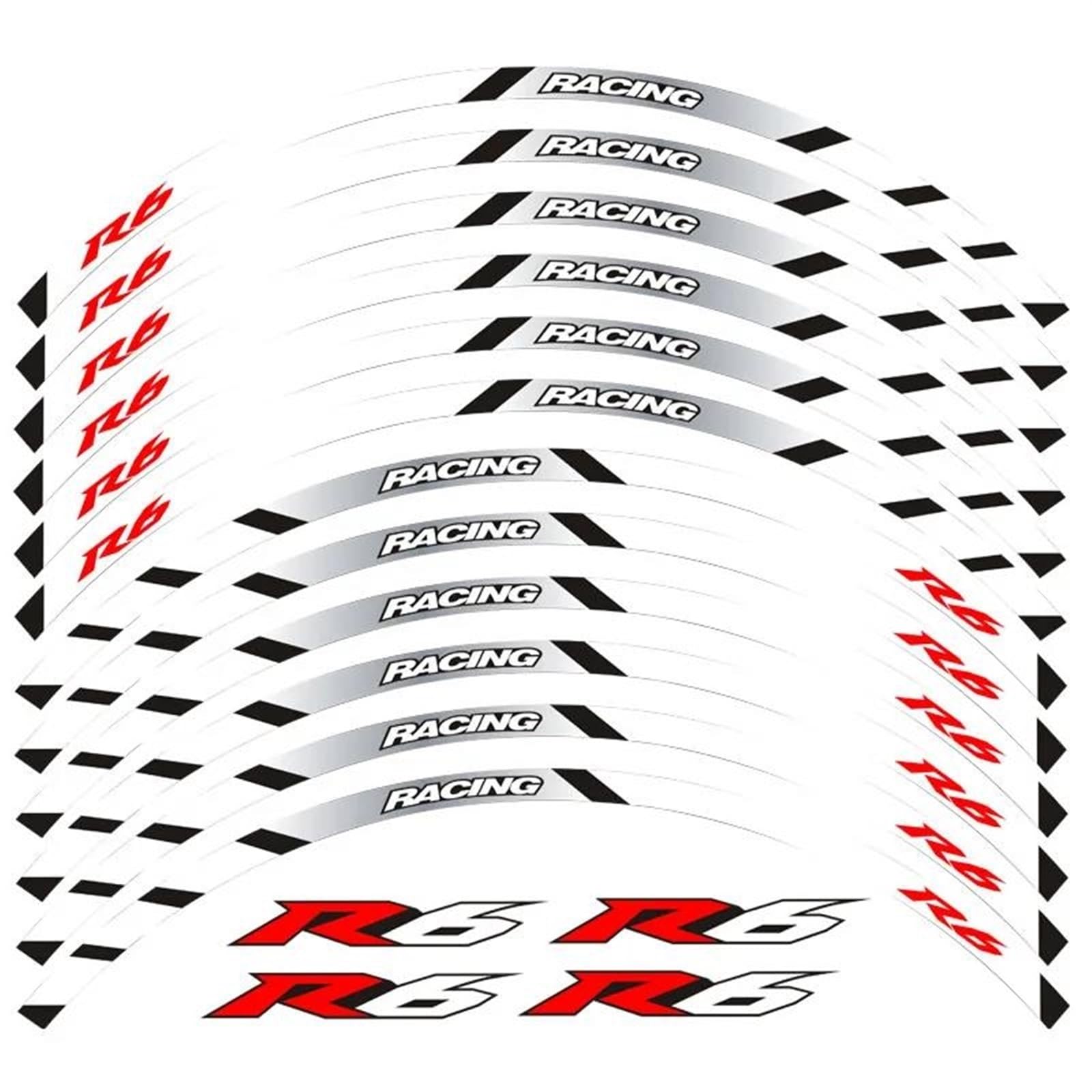Motorcycle Accessories Wheel Stickers Reflective Decals Rims for Yamaha YZFR6 YZF-R6(Style 1)