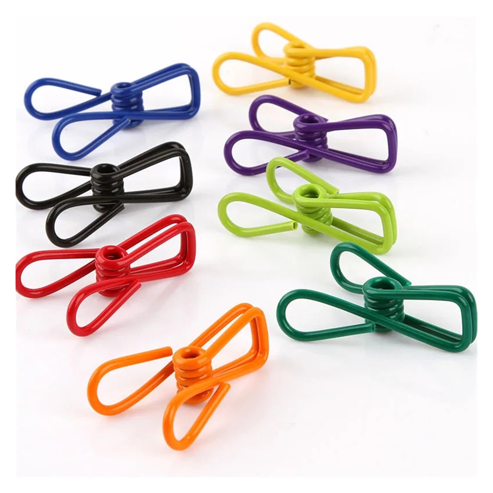 Metall-Wäscheklammern, 100 Stück, farbige Edelstahl-Clips, Wäscheklammern, Socken, zum Aufhängen, Haushalts-Wäscheklammern für Wäscheleine, Befestigung, Handtuch, Socken, Unterwäsche