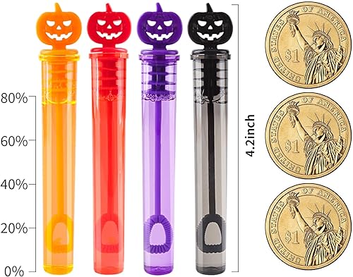 Miniatura 4 de 80 piezas de recuerdos de fiesta de Halloween, varitas de burbujas de Halloween para niños, juguetes de dulce o truco de Halloween, rellenos de