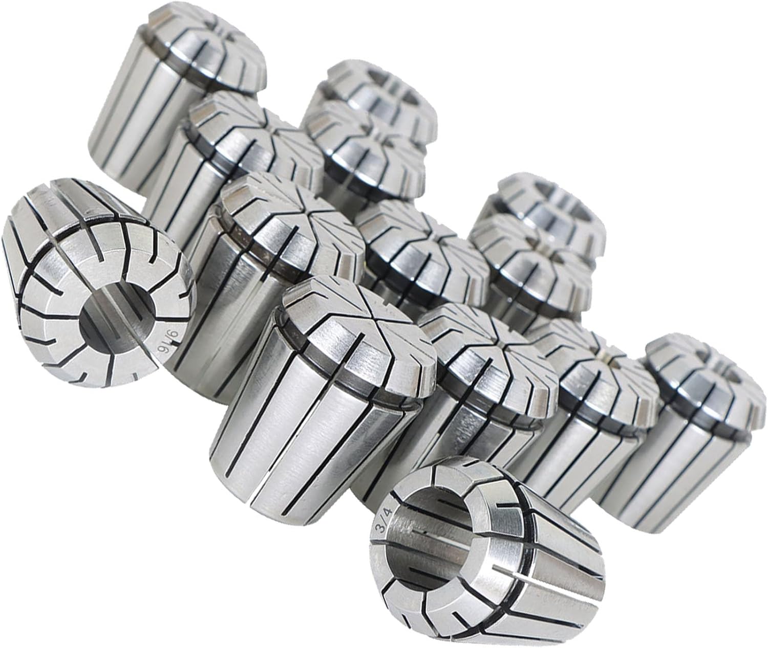 14PCS ER32 1/16 Inch-3/4 Inch Steel Spring Collet Set Fit for CNC Milling Chuck Lathe Tool Holder