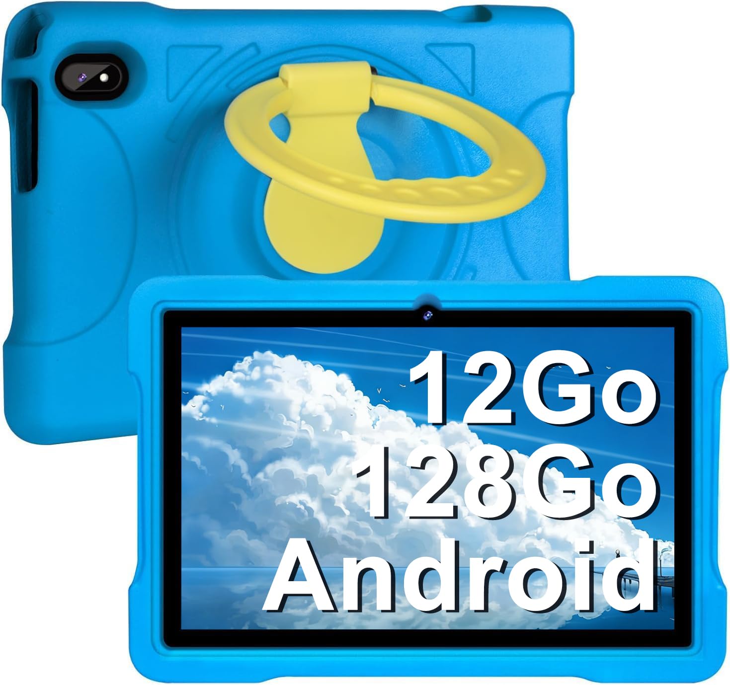fezawio - Tablet para niños de 10 Pulgadas, Android 13, 12 GB (6 + 6) RAM 128 GB ROM Extensible a 512 GB | Control Parental | Educación de los niños | Cámara Dual | 5G WiFi | Eva Cover - Verde — view 8