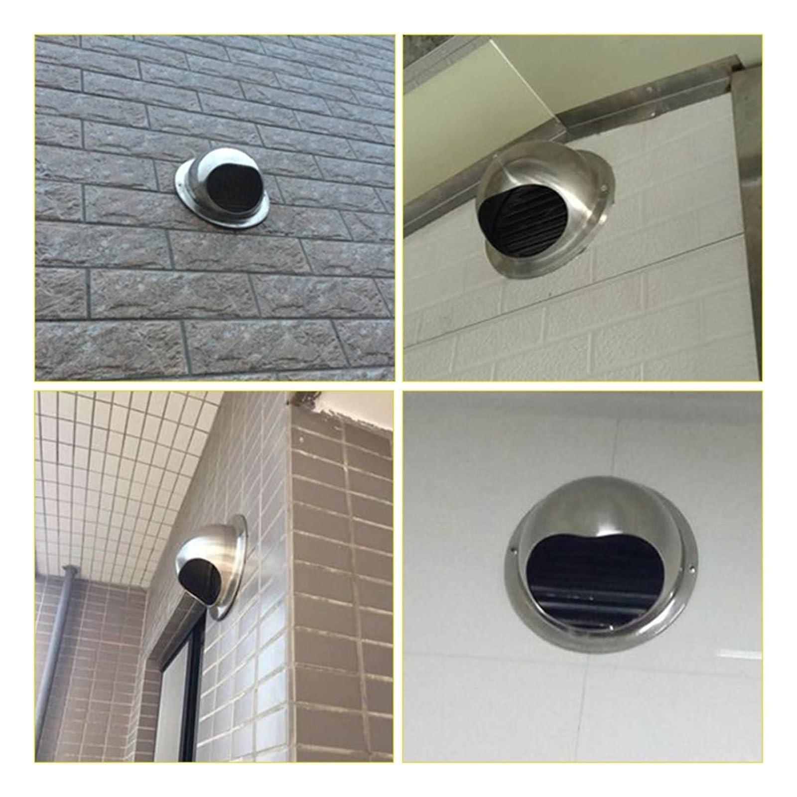 Griglia Di Ventilazione In Acciaio Inox Per Accessorio Di Sfiato 60 a 300mm