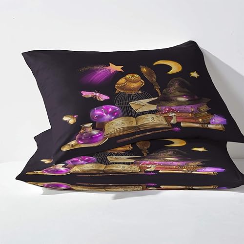 Miniatura 185 de Sábanas de Halloween tamaño individual – Juego de sábanas espeluznantes de calabaza murciélago para niños y niñas, juego de sábanas temáticas