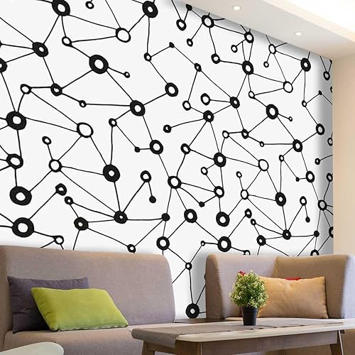 Líneas de papel de pared autoadhesivas en blanco y negro, papel conciso de paredes, paneles decorativos para alquileres de 98.4 pulgadas de ancho x