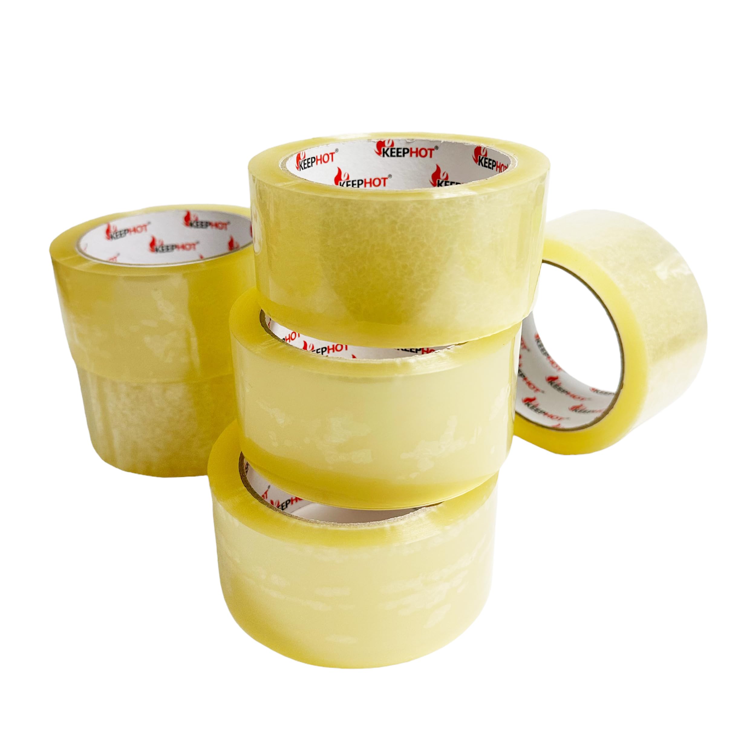 Cinta adhesiva americana transparente y resistente | Rollo de cinta de embalaje resistente de uso general para envíos, embalajes y mudanzas | Gruesa y segura | 48 mm x 66 m (6)