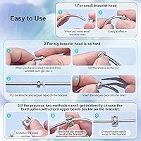 Vista 4 de DALARAN Cuentas de tapón para pulseras de plata de ley 925 con clip espaciador para pulsera