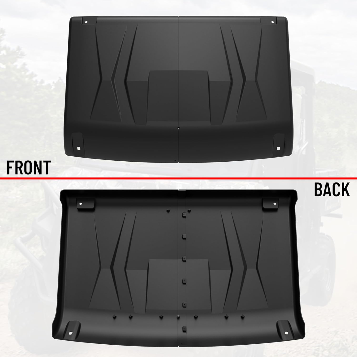 SAUTVS Plastic Sport Roof for Polaris Ranger 570 Midsize, 2-Piece Combination Hard Top Sun Visor for 500 SP 570 MIDSIZE 2015-2025 Accessories, Dustproof Poly