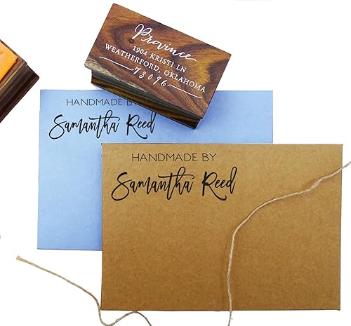 Miniatura 3 de Personalizado hecho a mano por sello personalizado montado en madera sello de goma regalo de compromiso